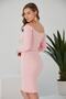 Women's Boat Neck Long Sleeve Ribbed Dress - 8