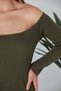 Women's Boat Neck Long Sleeve Ribbed Dress - 4