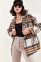 Women's Camel Gusseted Pocket Plaid Shirt 4594 - 5