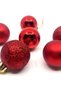 Bright Glitter Matte Red Colored Cici Ball 4 cm 6-Piece Christmas Red New Year Pine Tree Ornament with String - 6