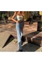 Lyotard Blue Snow Wash Lycra High Waist Wide Leg Jeans - 2