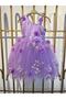 Children's Half Sleeve Strap 3D Flower Figured Dress Evening Dress Birthday Special Design Tutu Dress - 4