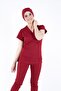 Dark Red Lycra Bonnet (for Long Hair) - 2