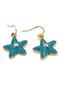 Blue Colored Starfish Stone Dangle Women's Earrings Ex018
