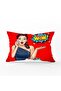 غطاء وسادة رمي مستطيل حديث من Popart Wow مع خلفية حمراء