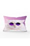 Cat with Glasses Patterned Digital Printed Modern Rectangular Pillow Throw Pillow Case