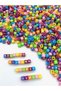 Letter Beads-6Mm White Letter Beads with White Writing on Colored Background (100Gr,~750 Pieces) - 3