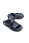 Men's Black Leather Orthopedic Massage Slippers