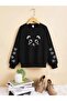 Panda Sleeve Printed Girls/Boys Sweatshirt