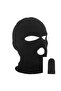 Unisex Black Winter Knitted Knitted Three-Eyed Beanie Snow Mask