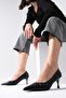 Nina Black Color Drawstring Women's Heeled Shoes - 3