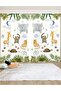 Green Cute Safari Patterned Children's & Baby's Room Background Curtain (single wing pricing)