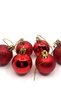Bright Glitter Matte Red Colored Cici Ball 4 cm 6-Piece Christmas Red New Year Pine Tree Ornament with String - 4