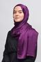 Janjan Shiny Satin Textured Hijab Evening Dress Chiffon Shawl-dark Indigo - 2