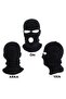 Unisex Black Winter Knitted Knitted Three-Eyed Beanie Snow Mask - 2