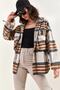 Women's Camel Gusseted Pocket Plaid Shirt 4594
