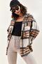 Women's Camel Gusseted Pocket Plaid Shirt 4594 - 6