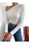 Women's Open Shoulder Sandy Knitted Blouse - 2