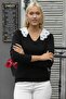 Women's Black Baby Collar Long Sleeve Embroidery Regular Standard Viscose Knitted Blouse
