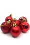 Bright Glitter Matte Red Colored Cici Ball 4 cm 6-Piece Christmas Red New Year Pine Tree Ornament with String - 3