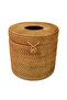 Round Rattan Bamboo Decorative Napkin Holder Organizer - 3