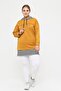 Plus Size 100% Cotton Spring Comfort Model with Side Slits and Line Detail Hooded Sweatshirt - 8