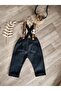 Handmade Teddy Bear Concept Navy Blue Boy's Pants Salopet 1 Year Old Birthday Outfit - 3
