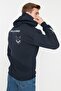Navy Blue Oversize/Loose Fit Sweatshirt with Text Print, Fleece Lined/Warm Flowing Design TMNAW23SW00024