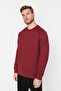Burgundy Regular/Normal Cut Fleece/Warm Sweatshirt Tmnaw23Sw00189 - 4