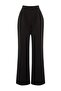 Siyah Wide Leg/Geniş Paça Yüksek Bel Dokuma Kumaş Pantolon TWOAW22PL0066 - 6