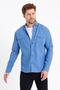 Men's Blue Double Pocket Snap Button Slim Fit Denim Shirt-tcktgmlkr02s - 7