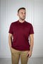 Polo Neck Buttoned Pocket Classic Pattern Claret Red T-shirt - 3