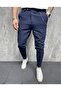 Italian Cut Classic Fabric Trousers Street Style Navy Blue