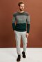 Crew Neck Patterned Sweater (e22-5709) - 3