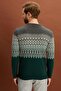 Crew Neck Patterned Sweater (e22-5709) - 4