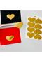 Adhesive Heart Shaped Gold Sticker Label Gift Packaging Party Favors 24 Pieces 3.5x2.5 Cm - 2