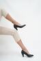 Genuine Leather Black Women's Heeled Leather Shoes Trc-0301 - 3