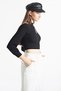 Women's Black Front Window Detailed Blouse - 5