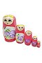 Wooden Matryoshka Baby Set of Five Pink - 5