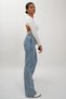 Light Blue Snow Wash Super High Waist Wide Leg Denim Jeans - 2