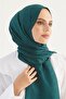 Silky Cotton Jacquard F Pattern Shawl Emerald Green - 3