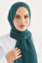 Silky Cotton Jacquard F Pattern Shawl Emerald Green - 4