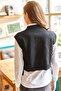 Woman's Black Side Tie Knit Suede SVT-00000017 - 5