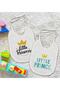 Kids Prince and Princess Designed 2-Piece White Baby Bib-1 - 2