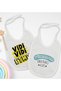 Kids Vidi Vidi Etma Ve Takatum Kalmda Designed 2-Piece White Baby Bib-1