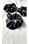 Women's 3-Piece Satin Hair Rubber Buckle Set Black
