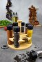 Ginger 8-Piece Rotating Platform Spice Set, Round 8-Piece Spice Set with Wooden Stand