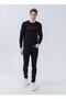 Crew Neck Navy Blue Men's Sweater Tanak - 2