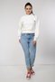 Women's Ecru Turtleneck Crop Sweat - 5