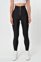 Women's High Waist Ring Zipper Detailed Tights